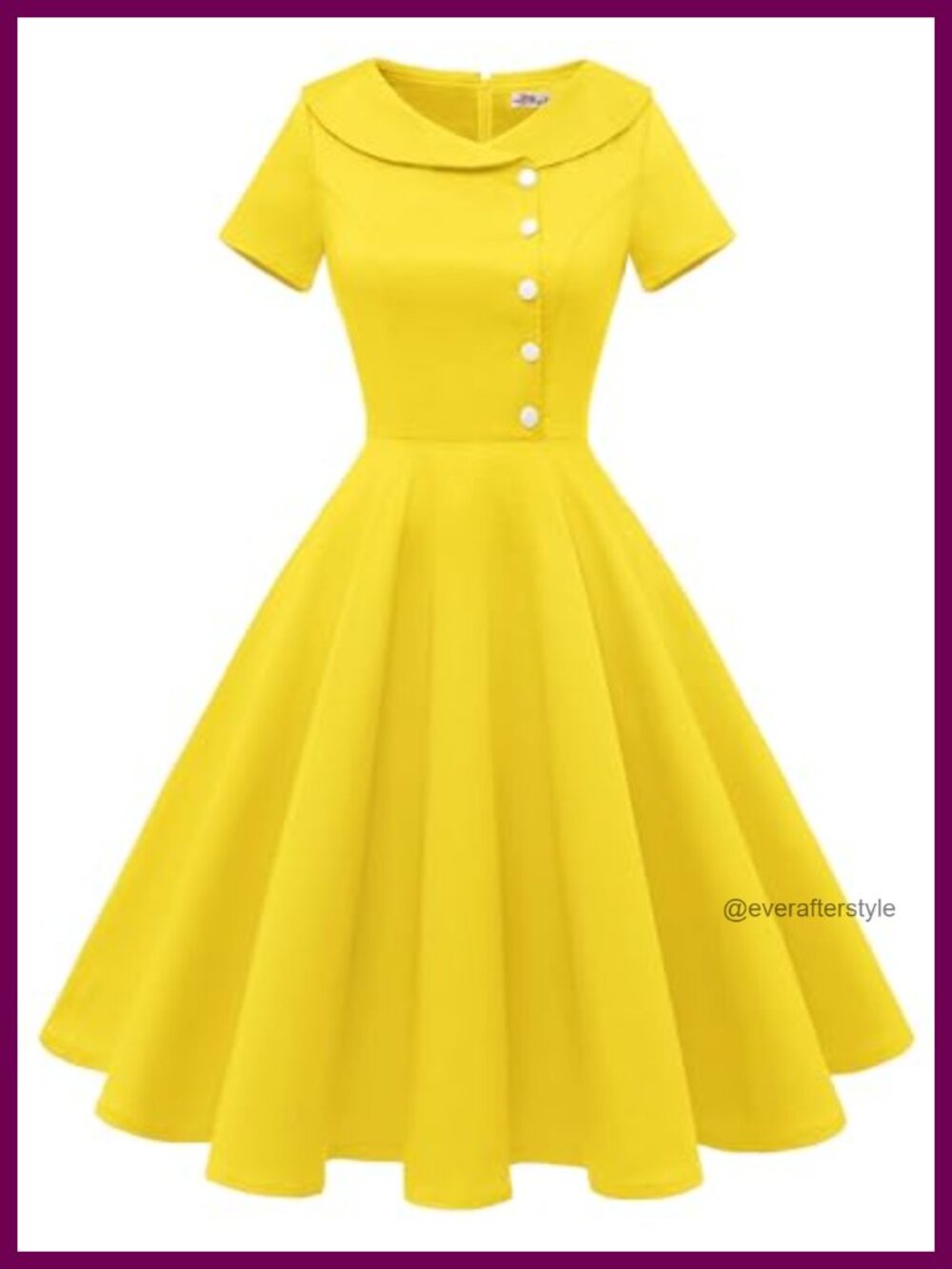 Vintage 1950s Audrey Hepburn Style Cocktail Swing Dress Peter Pan Collar